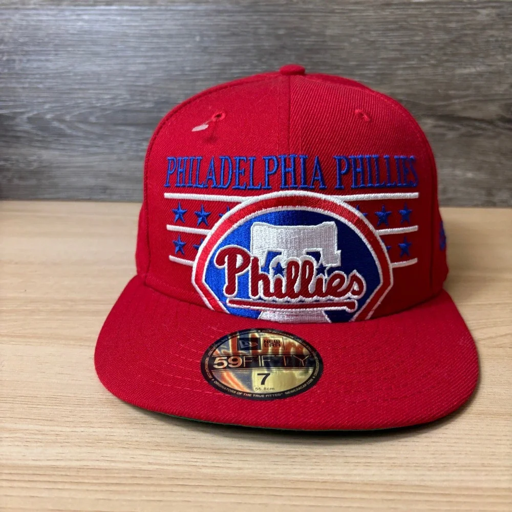 Philadelphia Phillies Hat Cap Fitted 7 Red Wool MLB Baseball New‎ Era